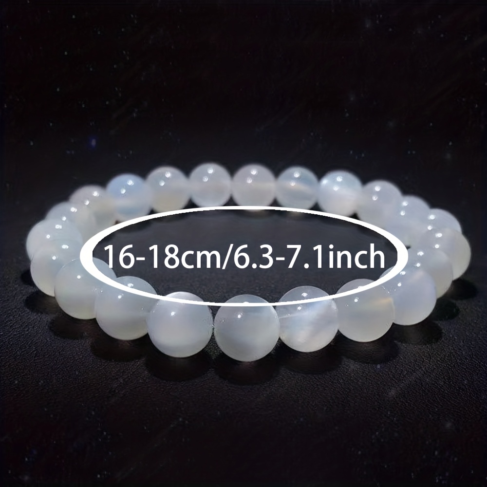 Natural White Moonstone Beaded Bracelet